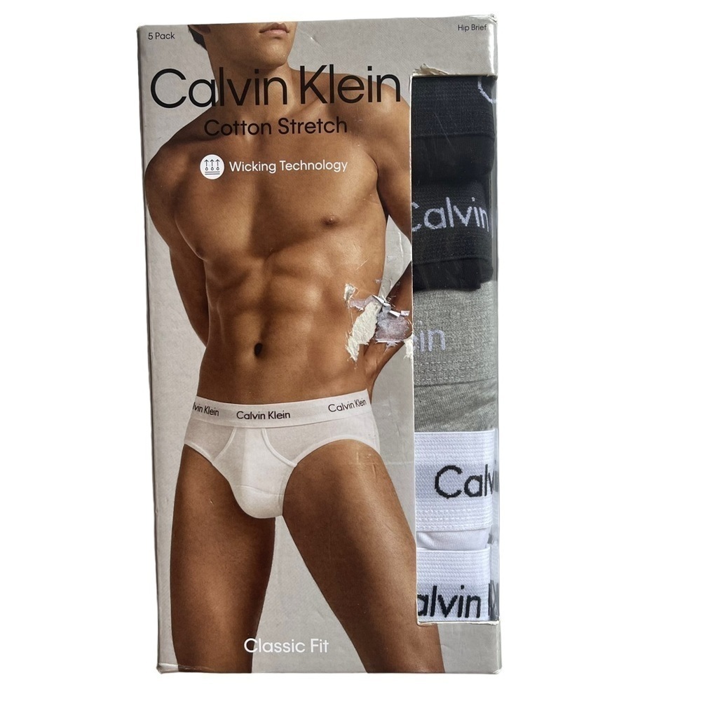 Calvin Klein Men’s Size XXL 5 Pack classic fit cotton stretch hip Briefs NWT